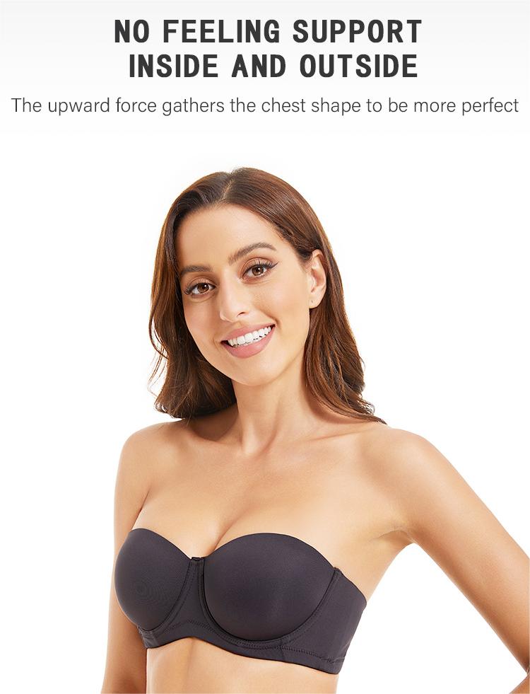 👙 Women's Convertible Strapless Minimizer Bandeau Bra Underwire Unlined for Large Bust
