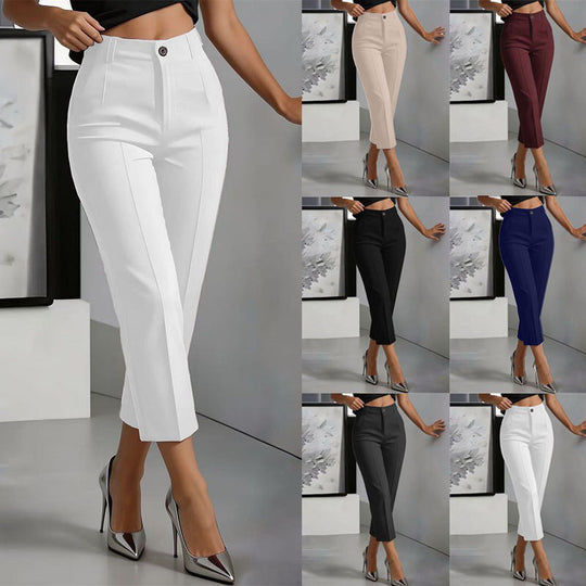 Women's High Waisted Cropped Suit Pants