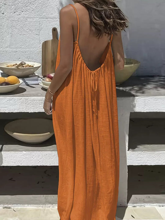 💃LAST DAY SAEL 50% OFF!!✨Women's Solid Color Cami Lounge Dress💕