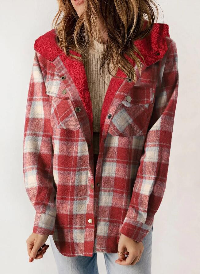 🔥This Week's Special Sales - 60% OFF 🧥 Women's Winter Trendy Plaid Hooded Jacket