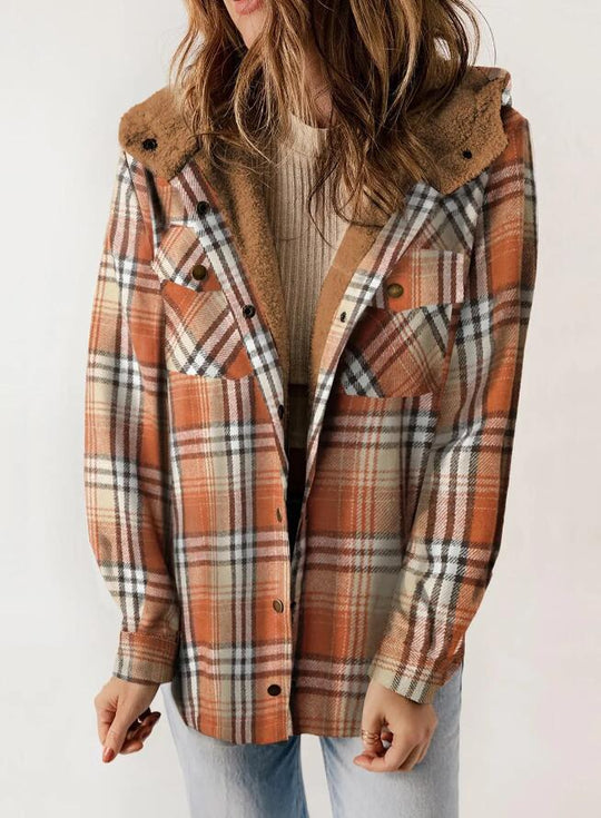 🔥This Week's Special Sales - 60% OFF 🧥 Women's Winter Trendy Plaid Hooded Jacket