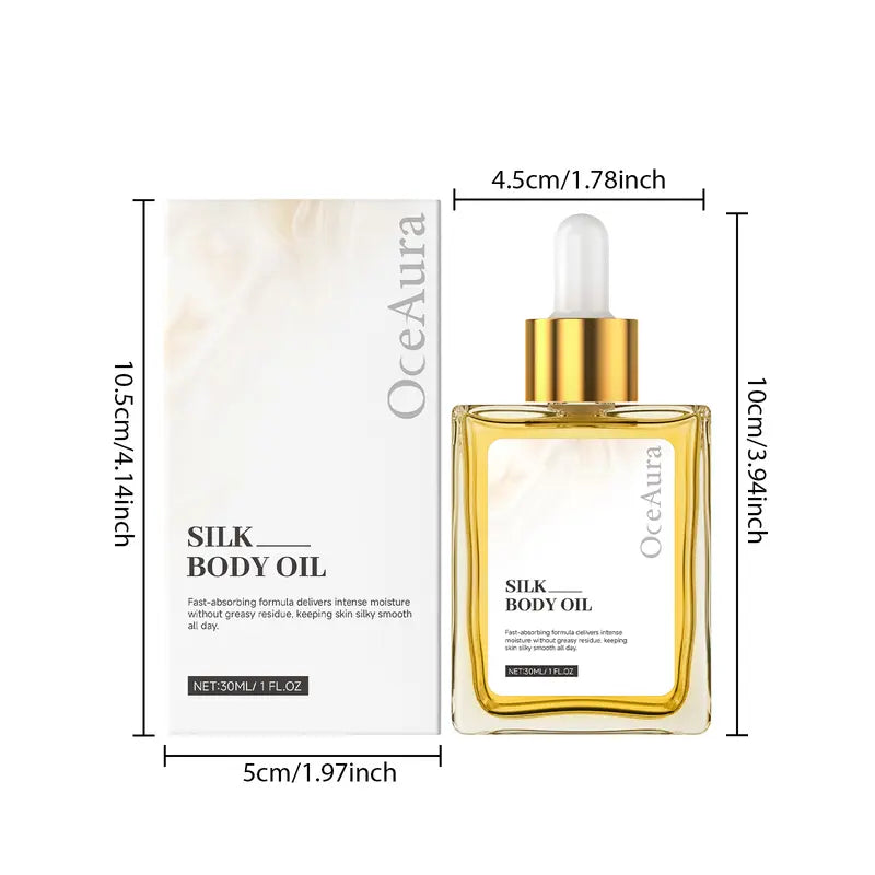 Oceaura Silk Soft Body Oil 30ML, diep hydraterende en langdurige hydratatie, niet-vettige formule, voedende huidverzorging essentieel