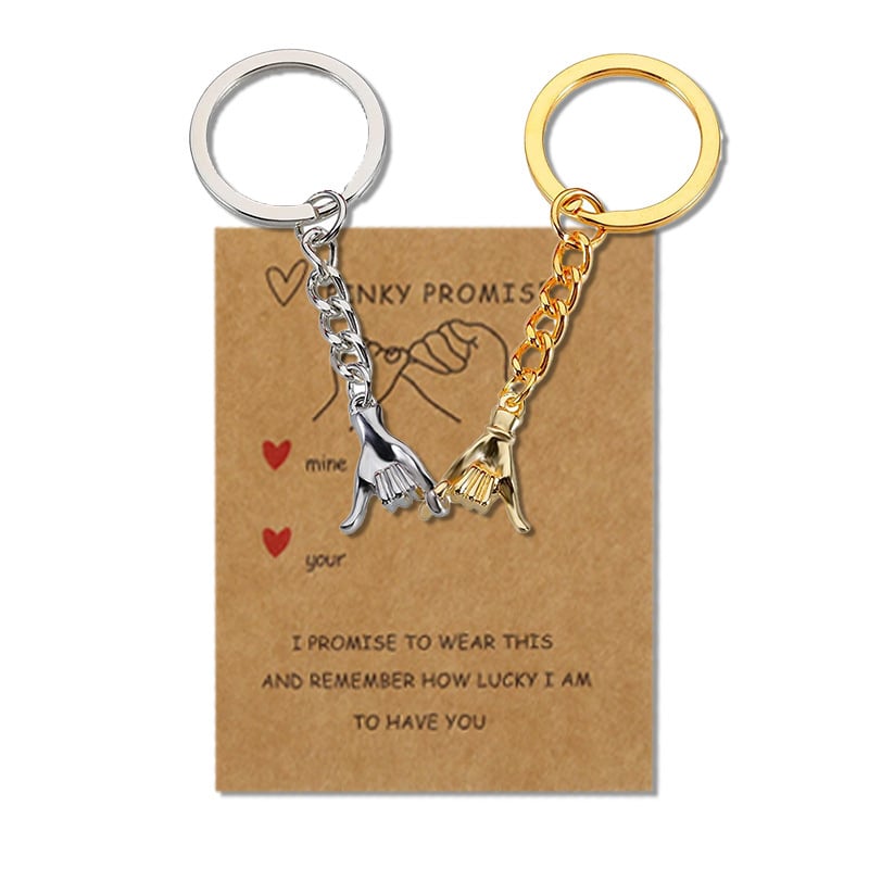 “Pinky Promise” Matching Couple Keychains