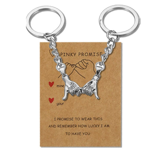 “Pinky Promise” Matching Couple Keychains