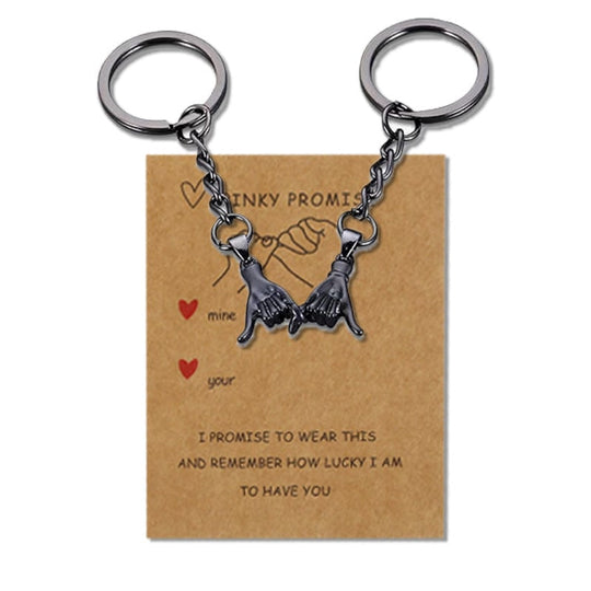“Pinky Promise” Matching Couple Keychains