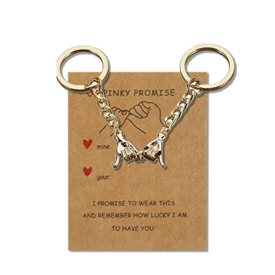 “Pinky Promise” Matching Couple Keychains
