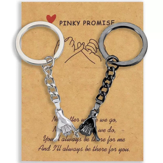 “Pinky Promise” Matching Couple Keychains