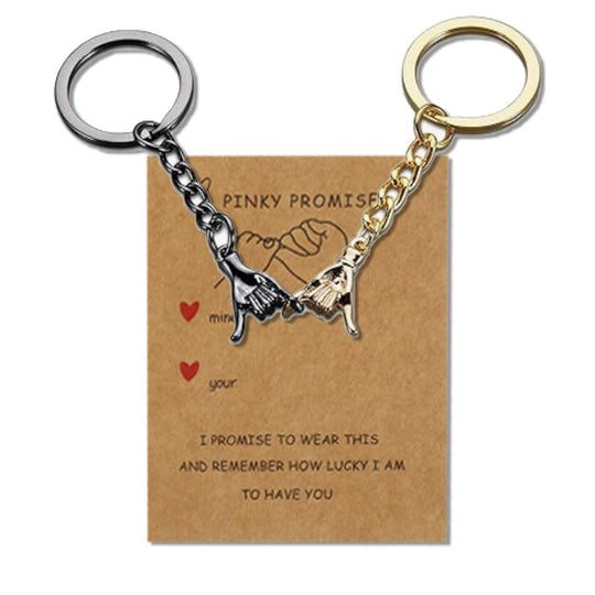 “Pinky Promise” Matching Couple Keychains