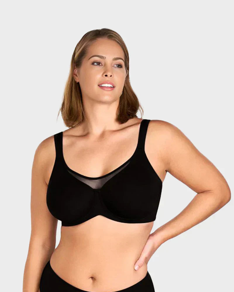 ⏳💐Hot Sale 50% !!🖤Women's Elegant Sheer Full Coverage Non-padded Plus Size Bra