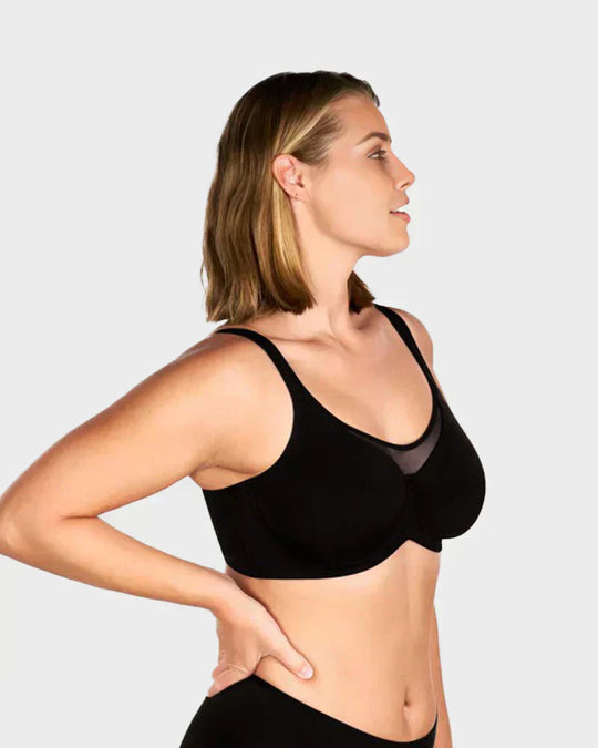 ⏳💐Hot Sale 50% !!🖤Women's Elegant Sheer Full Coverage Non-padded Plus Size Bra