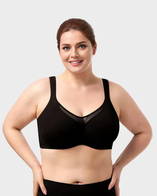 ⏳💐Hot Sale 50% OFF !!🖤Women's Elegant Sheer Full Coverage Non-padded Plus Size Bra