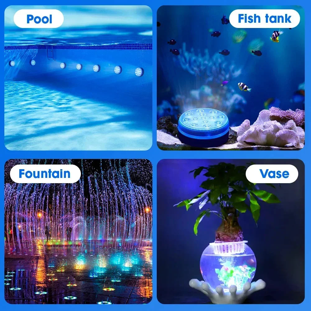💥LIMITED-TIME 50% OFF! 🌈Submersible LED Pool Lights (RF Remote Control )