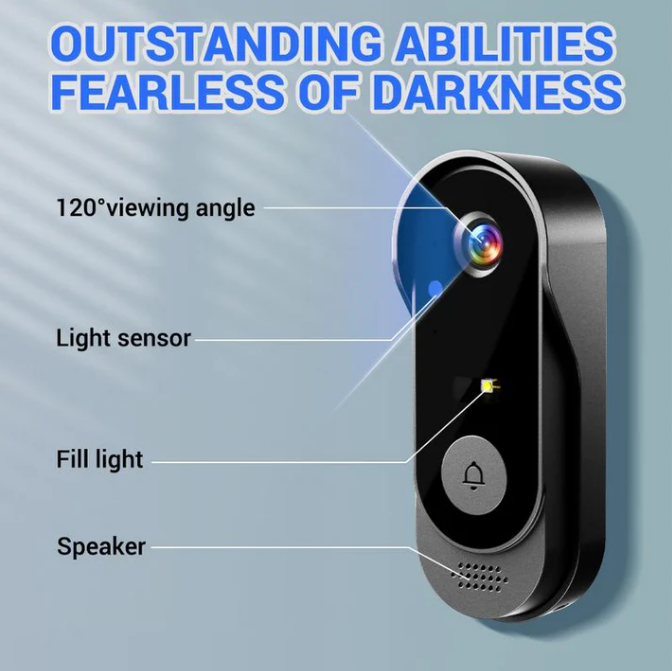 ✈️Free shipping✈️Wireless doorbell camera: 1080P, 170° angle, 4.3-inch screen, IPX65 outdoor waterproof, night vision
