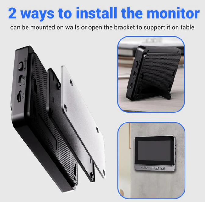 ✈️Free shipping✈️Wireless doorbell camera: 1080P, 170° angle, 4.3-inch screen, IPX65 outdoor waterproof, night vision