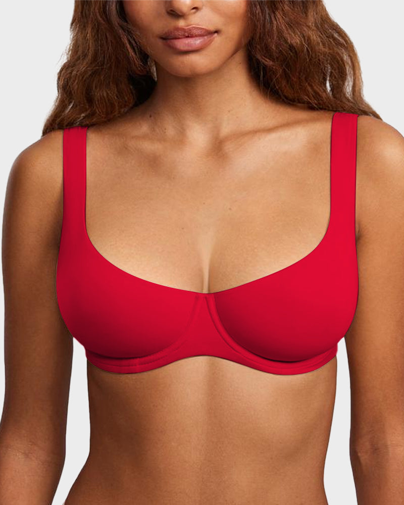 2026 NEW ✨Women's Smooth Scoop Neck Balconette Bra Underwire No Padded