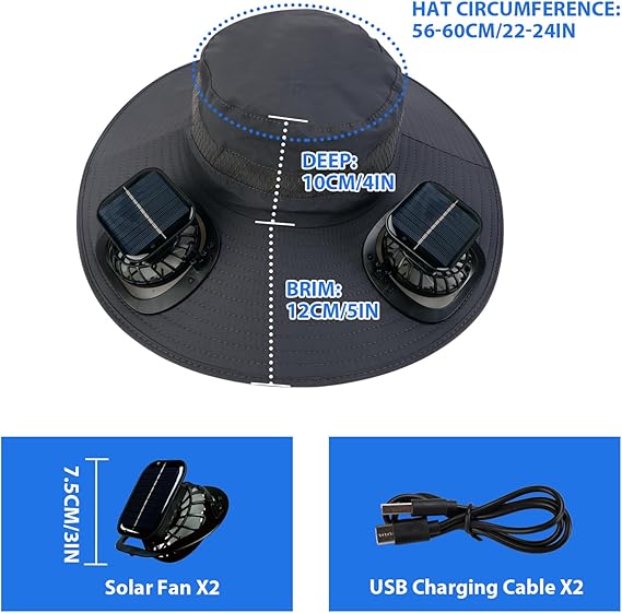 🧢 LIMITED-TIME 50% OFF! ✨ Solar Fan Sun Hat – UPF 50+, Dual Power, Ultralight ☀️