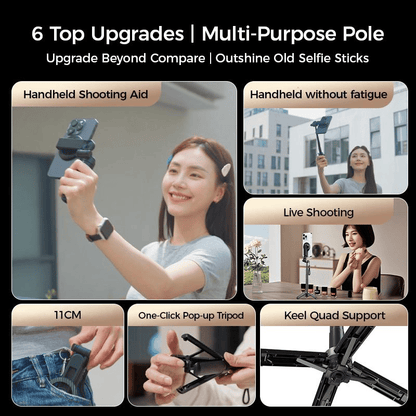 🔥Summer Promotion-Up to 50% Off🔥4-in-1 Multifunctional 360° Rotation Magnetic Selfie Stick