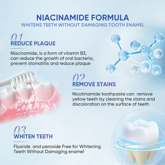 💖Niacinamide Whitening Toothpaste🦷Pearly White Teeth Revealed🦷Your Smile's New Secret Weapon!