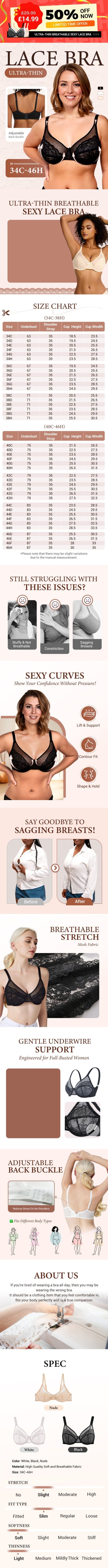 ⏳Limited time 50% discount💥Minimal lace bra with full coverage