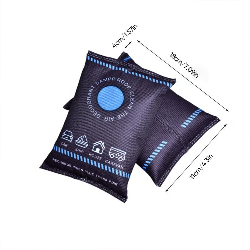 ❄️ BUY 2 GET 3 FREE! 🌬️ REUSABLE DEHUMIDIFIER BAG - Color-Changing Indicator, High-Capacity Moisture Absorption for Closet, Car and Basement 🚗👕