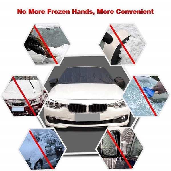 ❄️☀️ 50% OFF! Windshield Anti-Snow & Anti-Frost Cover with Mirror Protection – Ready-to-Drive in Any Weather!