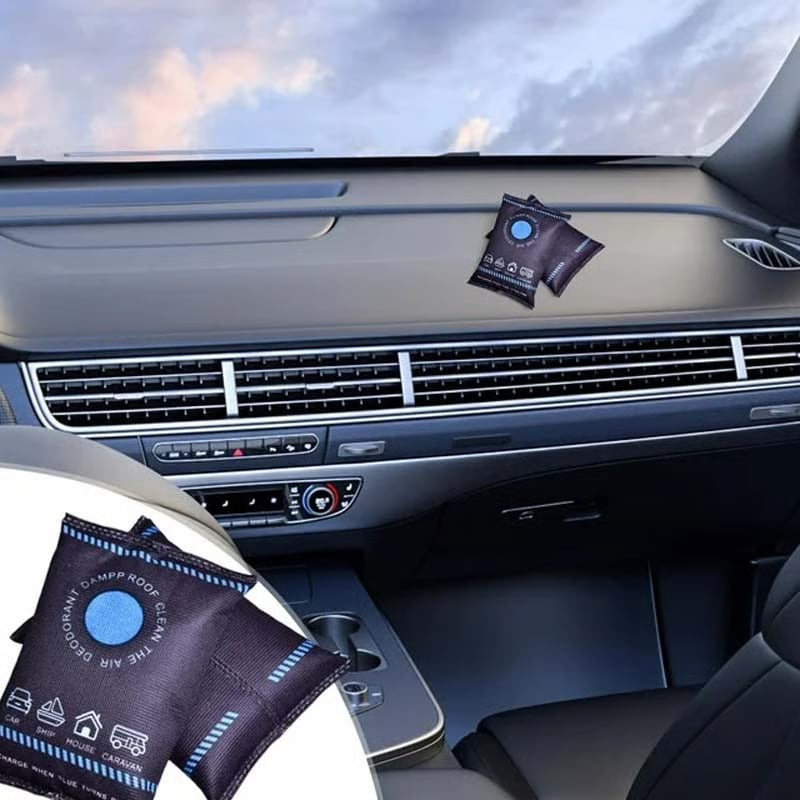 ❄️ BUY 2 GET 3 FREE! 🌬️ REUSABLE DEHUMIDIFIER BAG - Color-Changing Indicator, High-Capacity Moisture Absorption for Closet, Car and Basement 🚗👕