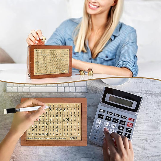 📢📢50% POPUSTA!! ⏰Drvena kasica u retro stilu s brojačem, ručno izrađena kasica za uštedu novca