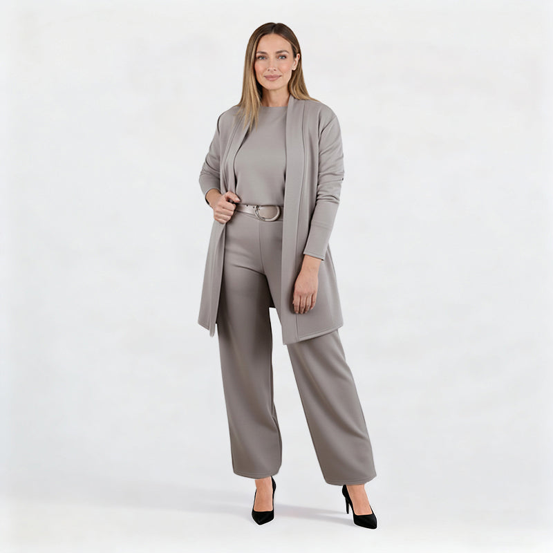 ✈️Free Shipping✈️Elegant Longline Cardigan & Top & Pants 3-Pieces Set