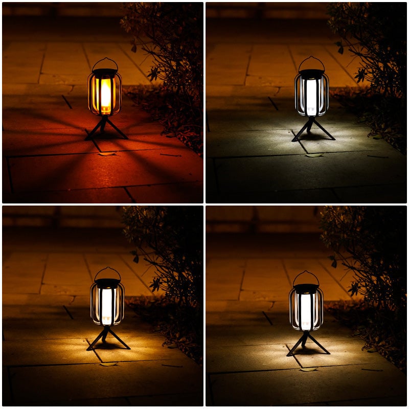 BougeRV 9 inch Solar lantern outdoor light with base, solar lantern outdoor waterproof light