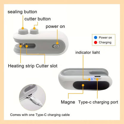 💥Buy 1 Get 1 Free💥Small Household   Portable Snack Plastic Bag Heat Sealing Machine