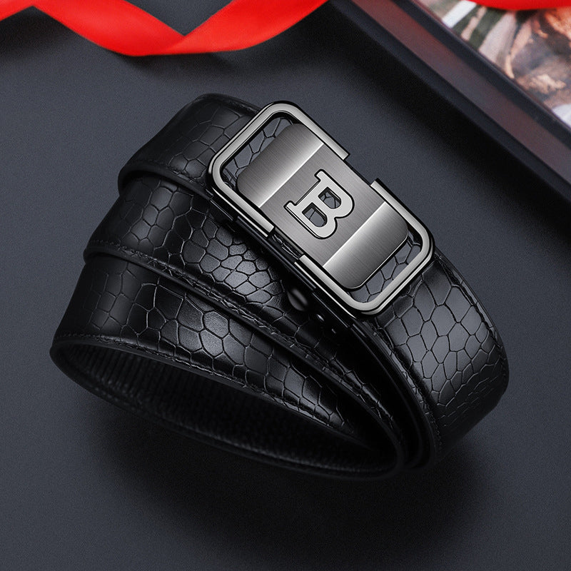 🏆Flash Sale 50K+ SOLD! 🔥Men's Crocodile-Patterned Automatic Buckle Belt