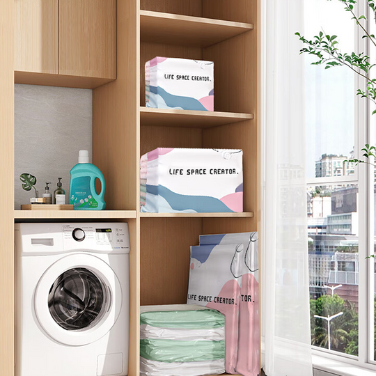 🧳No‑Pump Vacuum Storage Bags – Press & Seal, No Pump Needed. Saves 80% Space, Keeps Clothes Dry & Dust‑Free