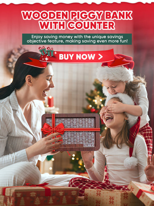 📢📢50% POPUSTA!! ⏰Drvena kasica u retro stilu s brojačem, ručno izrađena kasica za uštedu novca