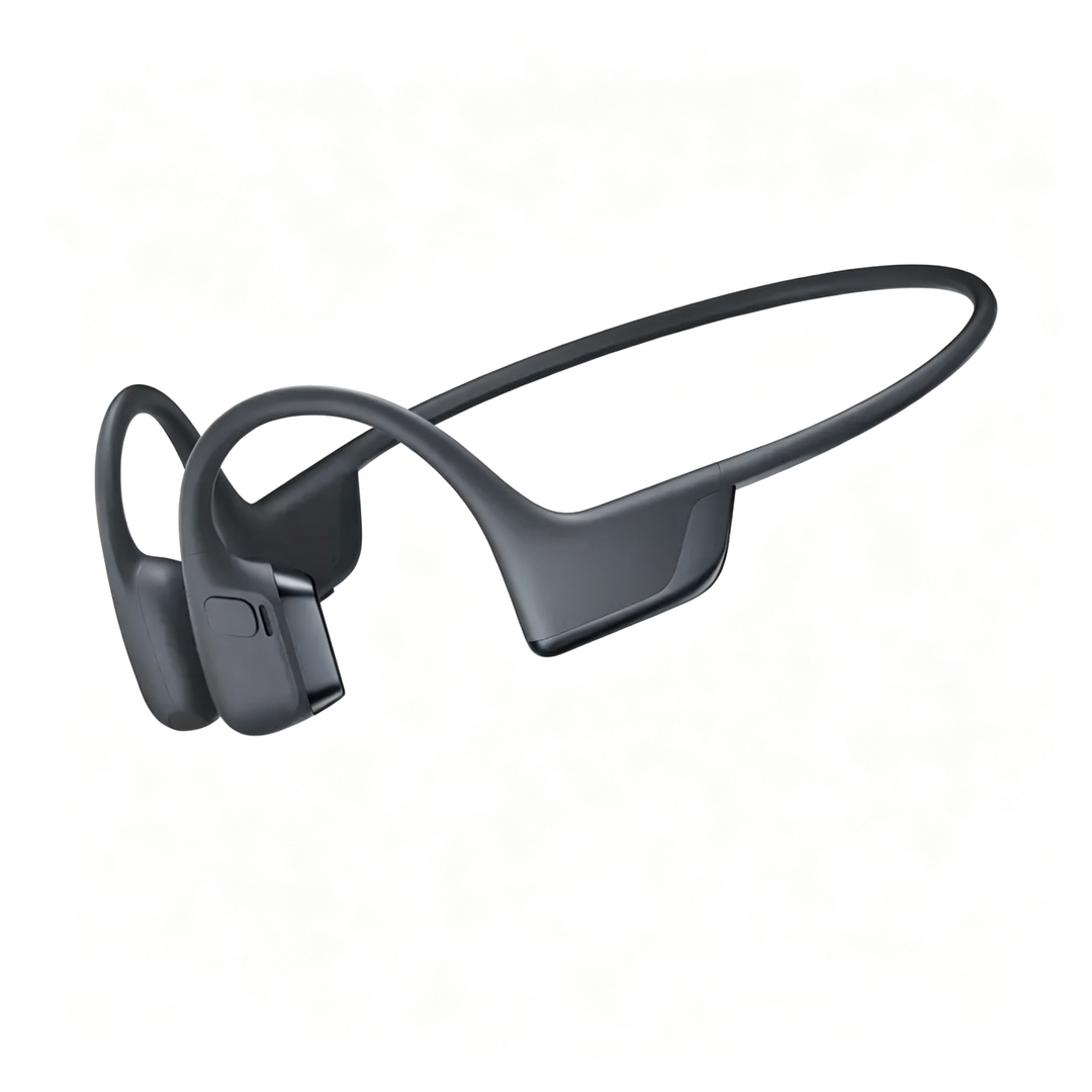 High Quality Headphones - Open Ear Earphones with Bone Conduction Tech, Sweat-Resistant Sports Headset for Workouts, Deep Bass Audio & Smart Mic