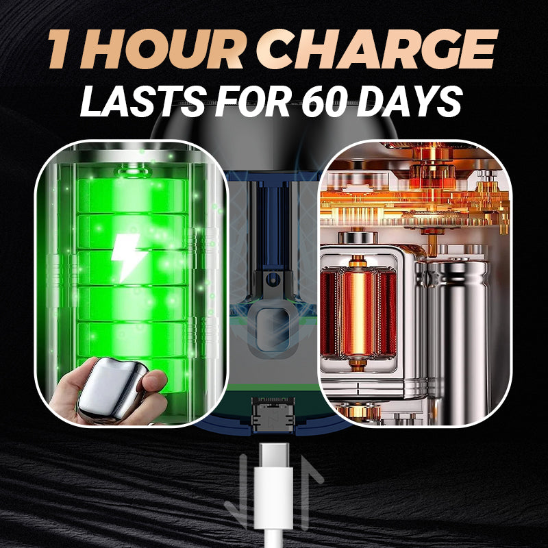 🎁Hot Sale🔋 Mini-dobbeltbarbermaskine! 0,1 mm Knive Mesh 7500 rpm motor