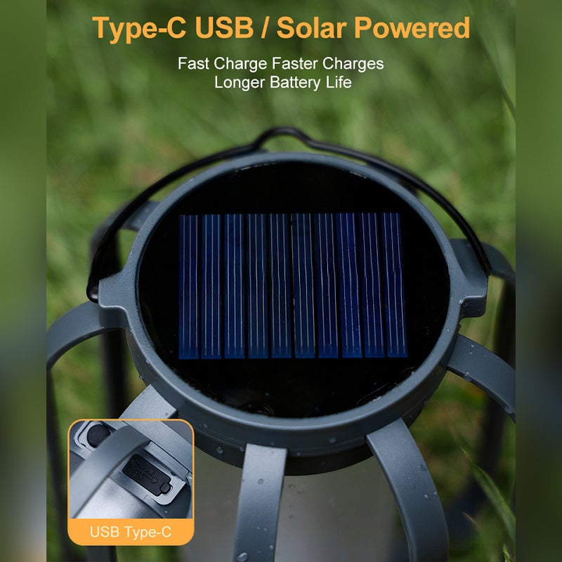 BougeRV 9 inch Solar lantern outdoor light with base, solar lantern outdoor waterproof light