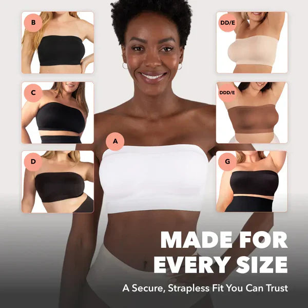 🎁Last Day-60% OFF🤩🔥Convertible Strapless Bandeau Bra with Wireless Comfort, Anti-Slip Grip & Removable Straps