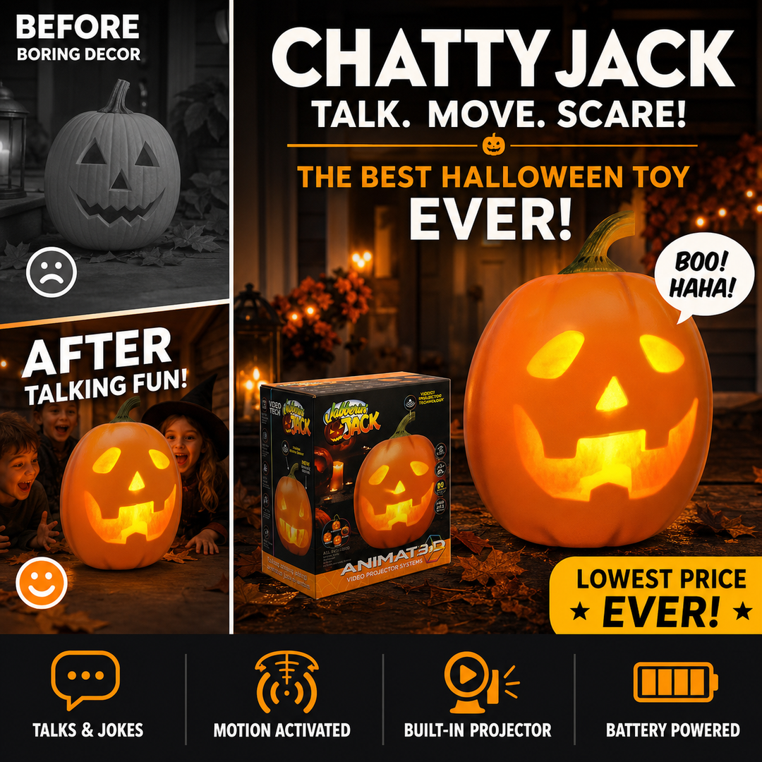 🎃Lowest Price Ever !! ⏰Jabberin' Jack Animated Talking & Singing Pumpkin