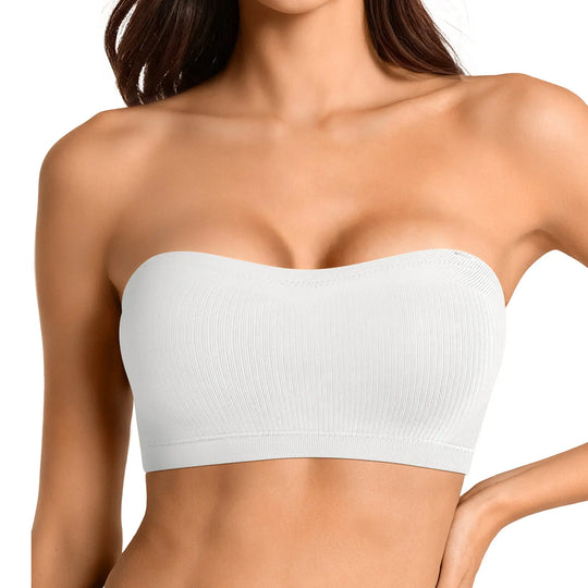 Vertvie｜ZOE Stay Put Bandeau Bra, Wireless Seamless Comfort Day
