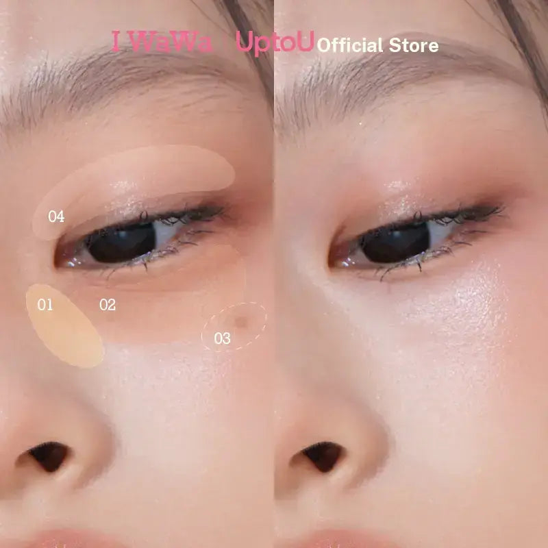【I WaWa】 A Color Correcting Concealer Palette, 4 Shades, for Brightening and Defining, Hides Dark Circles and Dark Spots