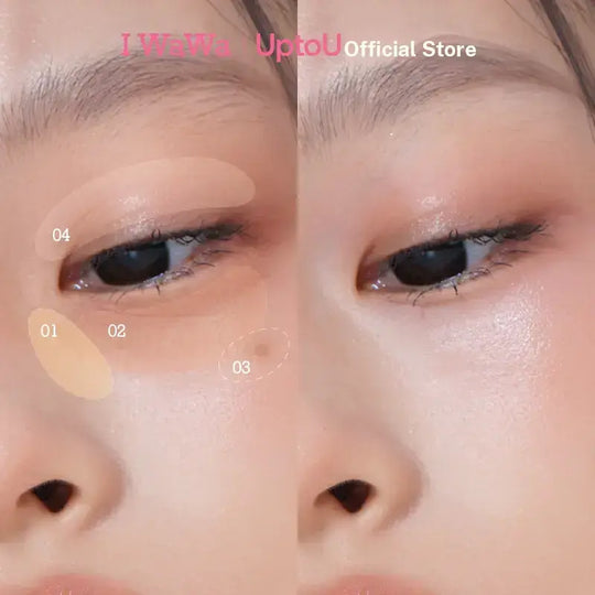 【I WaWa】 A Color Correcting Concealer Palette, 4 Shades, for Brightening and Defining, Hides Dark Circles and Dark Spots