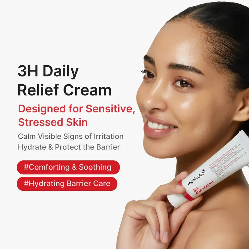 [NEW] [medicube] 3H Relief Cream | Daily Soothing Moisturizer for Troubled & Delicate Skin, Hydrating, Cooling, Barrier Support Care | Centella Asiatica, Tea Tree Extract, Aloe, Hyaluronic acid | Korean Skincare, K-Beauty