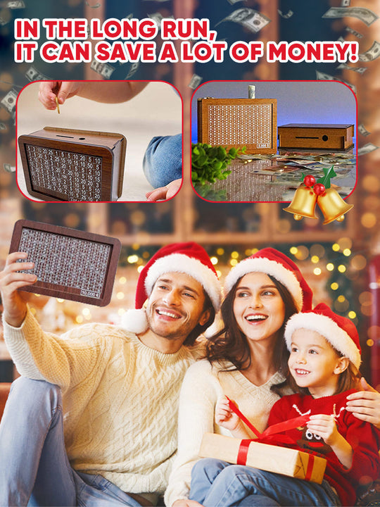 📢📢50% POPUSTA!! ⏰Drvena kasica u retro stilu s brojačem, ručno izrađena kasica za uštedu novca