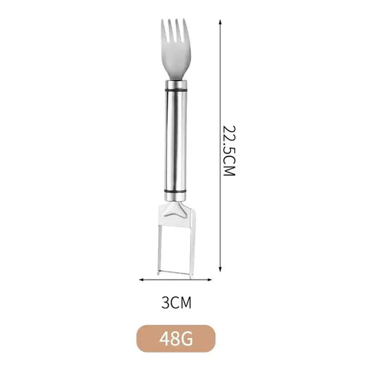 😋Buy 1 Get 1 Free !! 🍉2-in-1 Watermelon Slicer & Fork – Stainless Steel, Dual Head