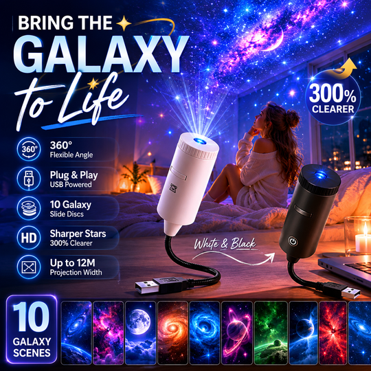 🌌🌙 USB Galaxy Moon Projector Night Light – Rotating Starry Sky, Soothing Sleep Ambience – Pay on Delivery ✨✅