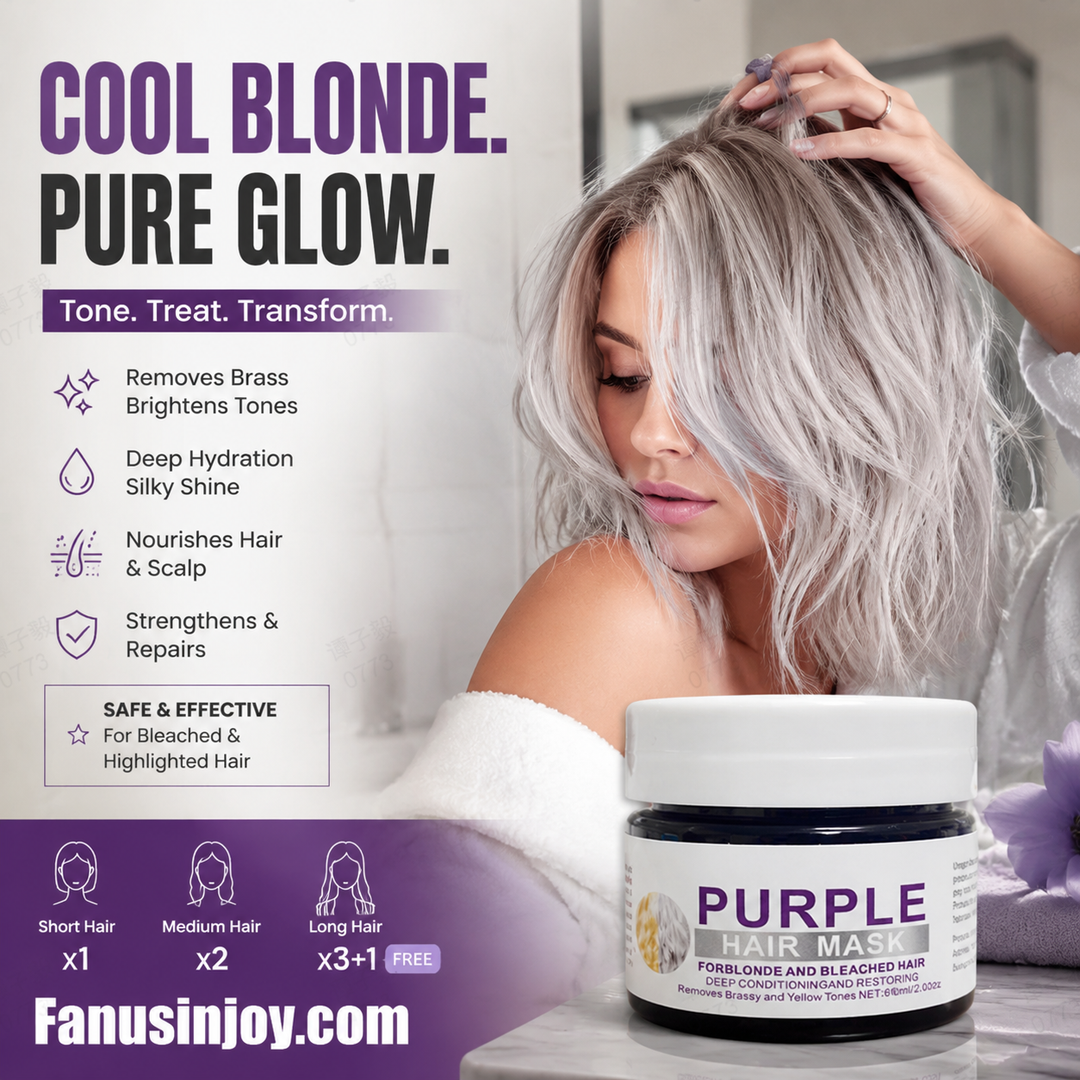 💜Moisturizing Purple Hair Mask with Long-Lasting Scent, Anti-Brass Deep Conditioning Mask for Blonde Bleached Hair