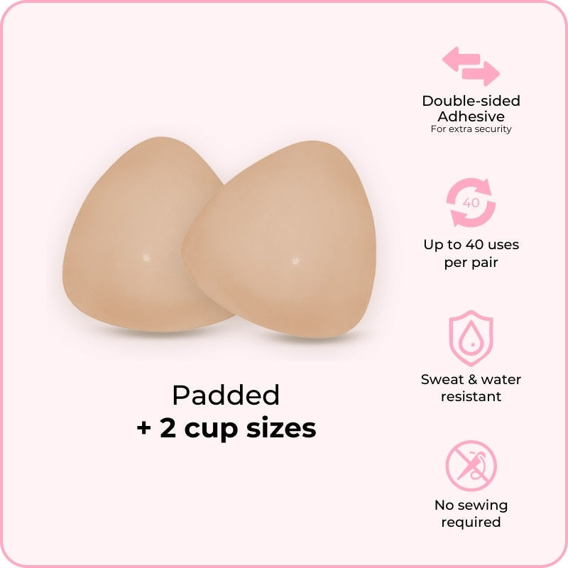 Invisible Lift - Patented Sticky Fashion Bra Inserts Prevents Nipple Slips No Sewing Required Low Cut Tops Womenswear