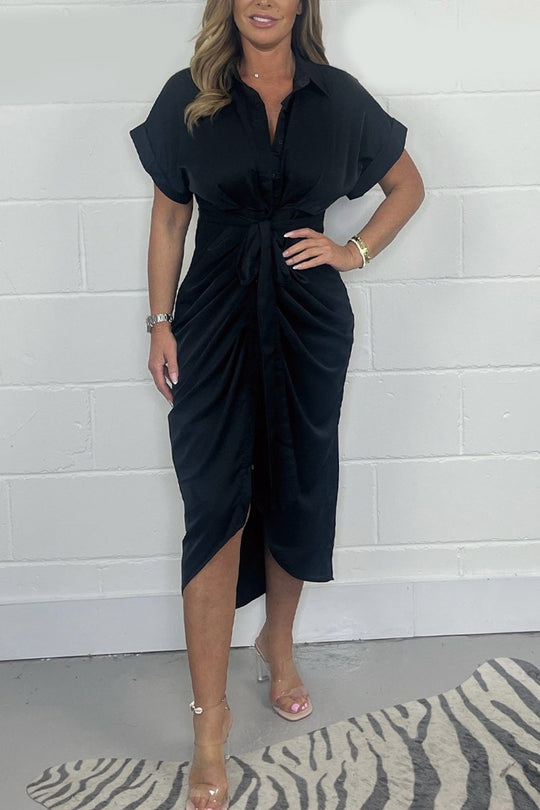 🔥 Moteriška sagų marškinių suknelė