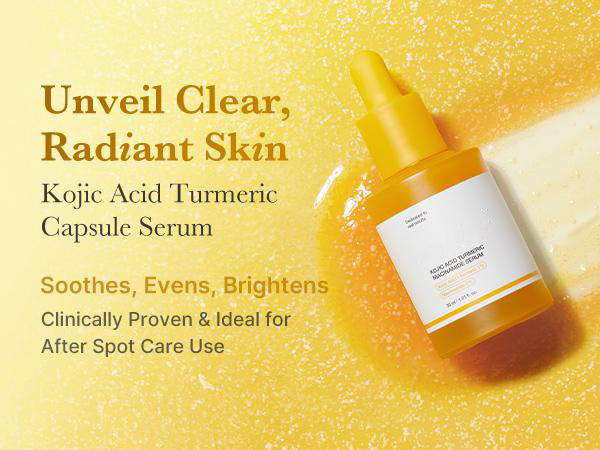 Kojic Acid Turmeric Power Duo for Face & body | Ideal for Troubled Skin & Use After Spot Care | Soothing & Calming with Kojic Acid, Turmeric, Niacinamide