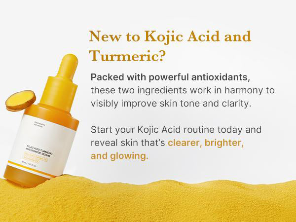 Kojic Acid Turmeric Power Duo for Face & body | Ideal for Troubled Skin & Use After Spot Care | Soothing & Calming with Kojic Acid, Turmeric, Niacinamide